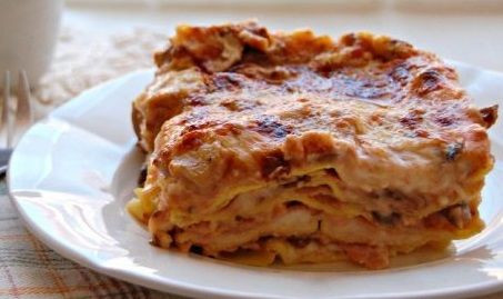 Lasagne prosciutto e funghi